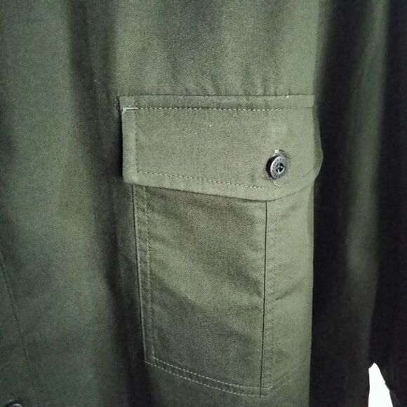 Sean John Short Sleeve Button Down Shirt Dark Green Sz 4XB 2 Breast Pockets - Picture 4 of 9